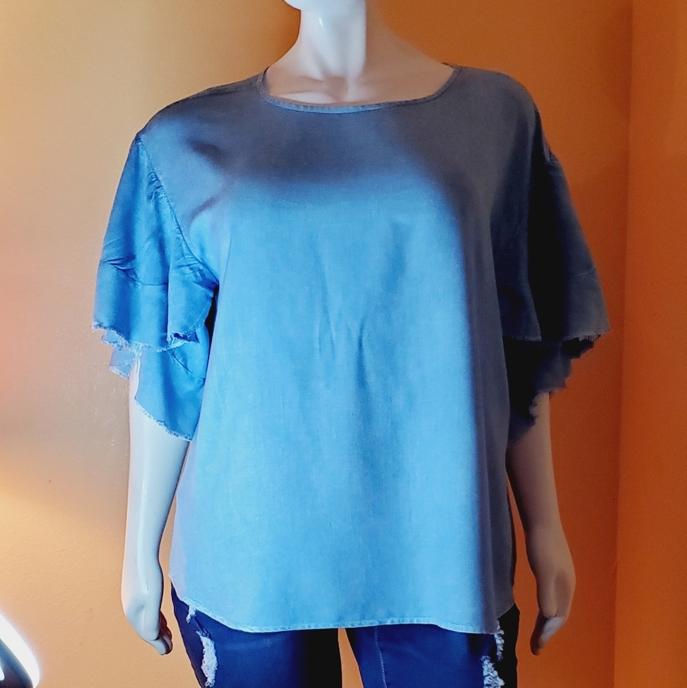 Ashley stewart denim Top
